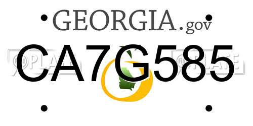 CA7G585 Georgia License Plate