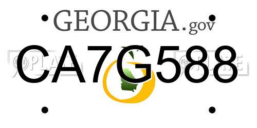 CA7G588 Georgia License Plate