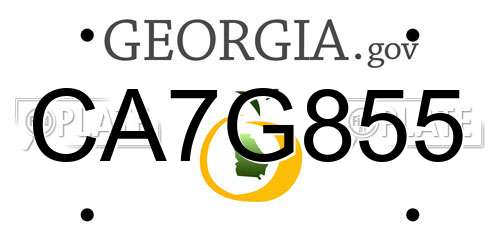 CA7G855 Georgia License Plate