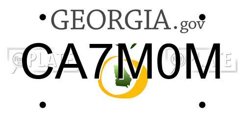 CA7M0M Georgia License Plate
