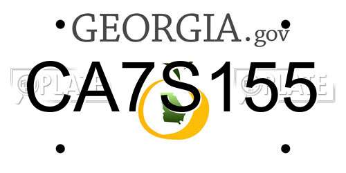 CA7S155 Georgia License Plate