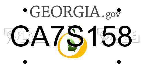 CA7S158 Georgia License Plate