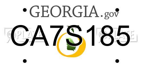 CA7S185 Georgia License Plate