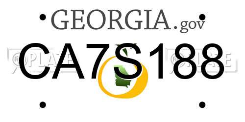 CA7S188 Georgia License Plate