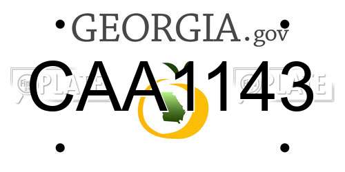 CAA1143 Georgia License Plate