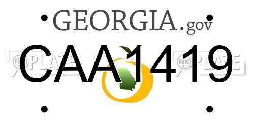 CAA1419 Georgia License Plate