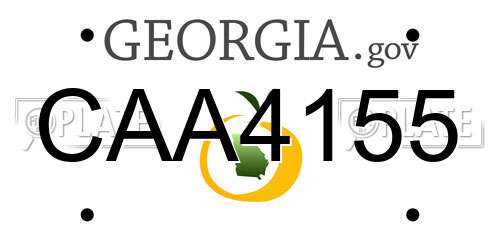 CAA4155 Georgia License Plate
