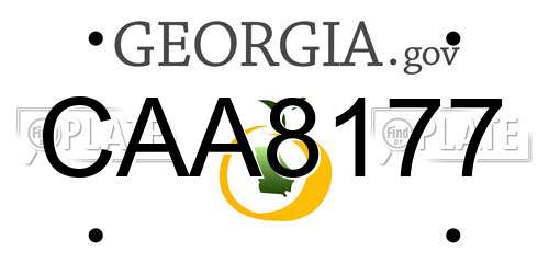 CAA8177 Georgia License Plate