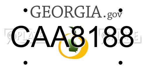 CAA8188 Georgia License Plate