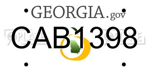 CAB1398 Georgia License Plate