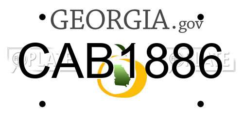 CAB1886 Georgia License Plate