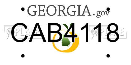 CAB4118 Georgia License Plate