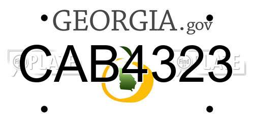 CAB4323 Georgia License Plate