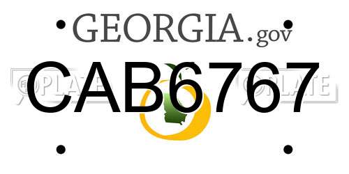 CAB6767 Georgia License Plate