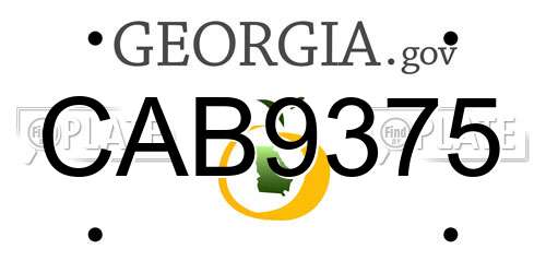 CAB9375 Georgia License Plate