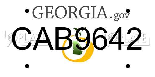 CAB9642 Georgia License Plate