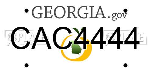 CAC4444 Georgia License Plate