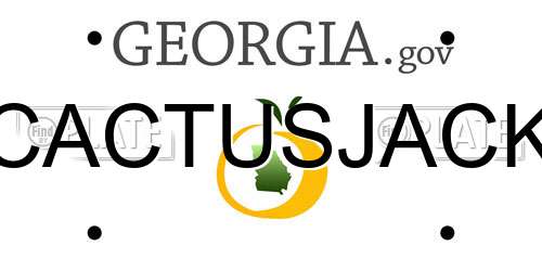 CACTUSJACK Georgia License Plate