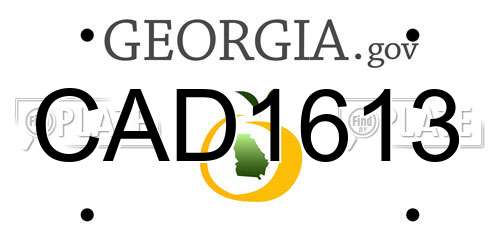 CAD1613 Georgia License Plate