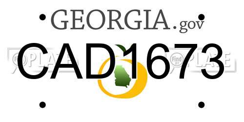 CAD1673 Georgia License Plate