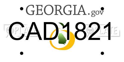 CAD1821 Georgia License Plate