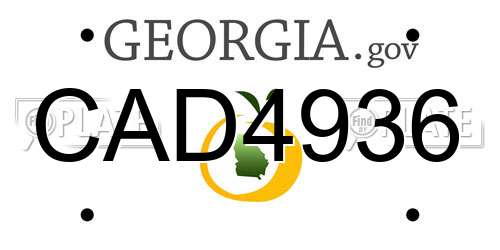 CAD4936 Georgia License Plate