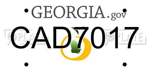 CAD7017 Georgia License Plate