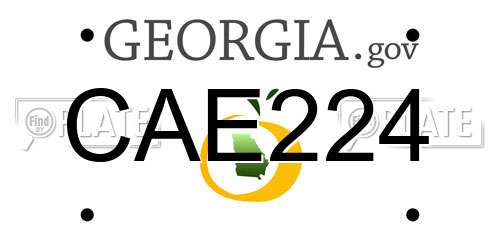 CAE224 Georgia License Plate