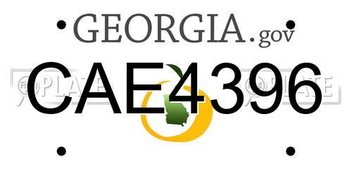 CAE4396 Georgia License Plate