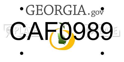 CAF0989 Georgia License Plate