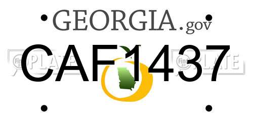 CAF1437 Georgia License Plate