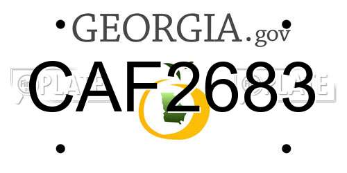 CAF2683 Georgia License Plate