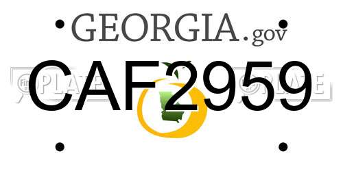 CAF2959 Georgia License Plate