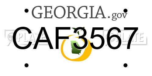 CAF3567 Georgia License Plate