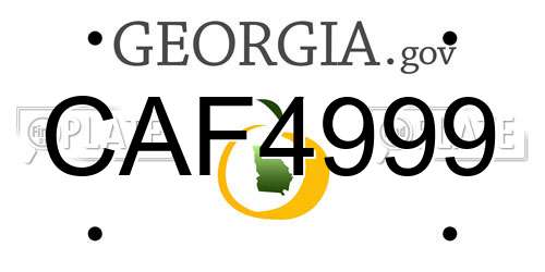CAF4999 Georgia License Plate