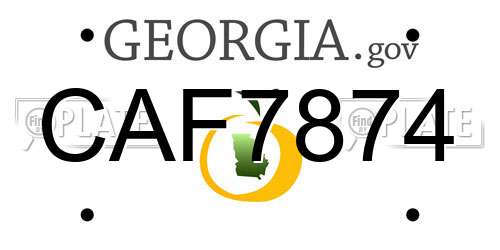 CAF7874 Georgia License Plate