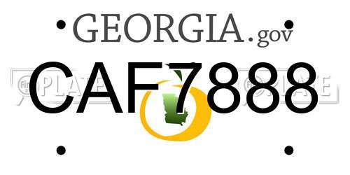 CAF7888 Georgia License Plate