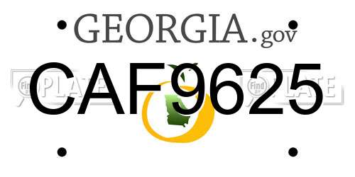 CAF9625 Georgia License Plate