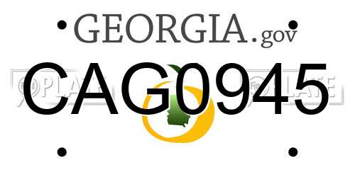 CAG0945 Georgia License Plate