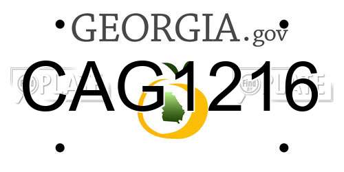 CAG1216 Georgia License Plate