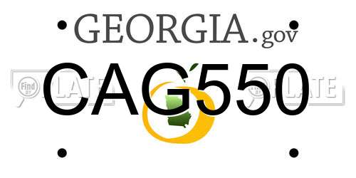 CAG550 Georgia License Plate