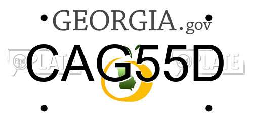 CAG55D Georgia License Plate