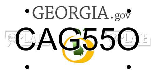 CAG55O Georgia License Plate