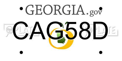 CAG58D Georgia License Plate