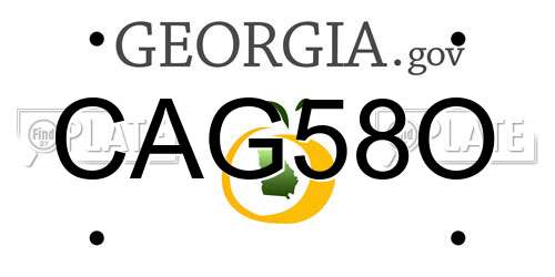 CAG58O Georgia License Plate