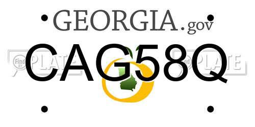 CAG58Q Georgia License Plate