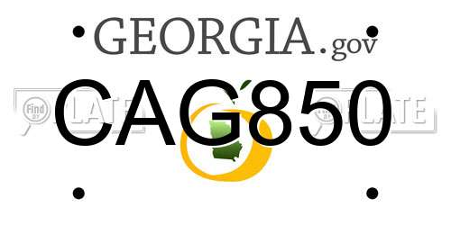 CAG850 Georgia License Plate