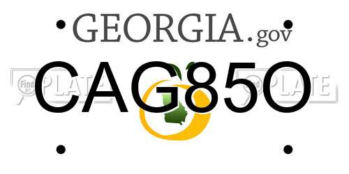 CAG85O Georgia License Plate