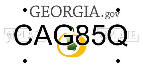 CAG85Q Georgia License Plate
