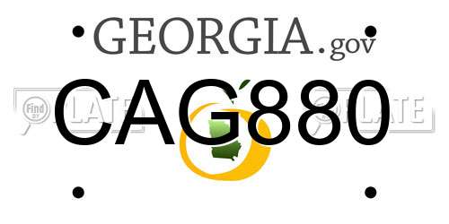 CAG880 Georgia License Plate